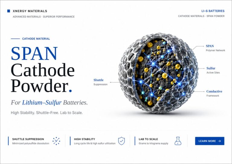 SPAN cathode powder for lithium-sulfur batteries with shuttle suppression and high stability