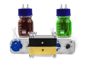 YL02 CG square flow battery mold with high-density graphite, brass, membrane cell, and peristaltic pump system