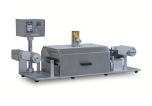 XN-LVC-200 compact continuous roll-to-roll coating machine with infrared drying oven, auto-rewind system and stainless steel housing for lithium-ion battery electrode and thin-film research