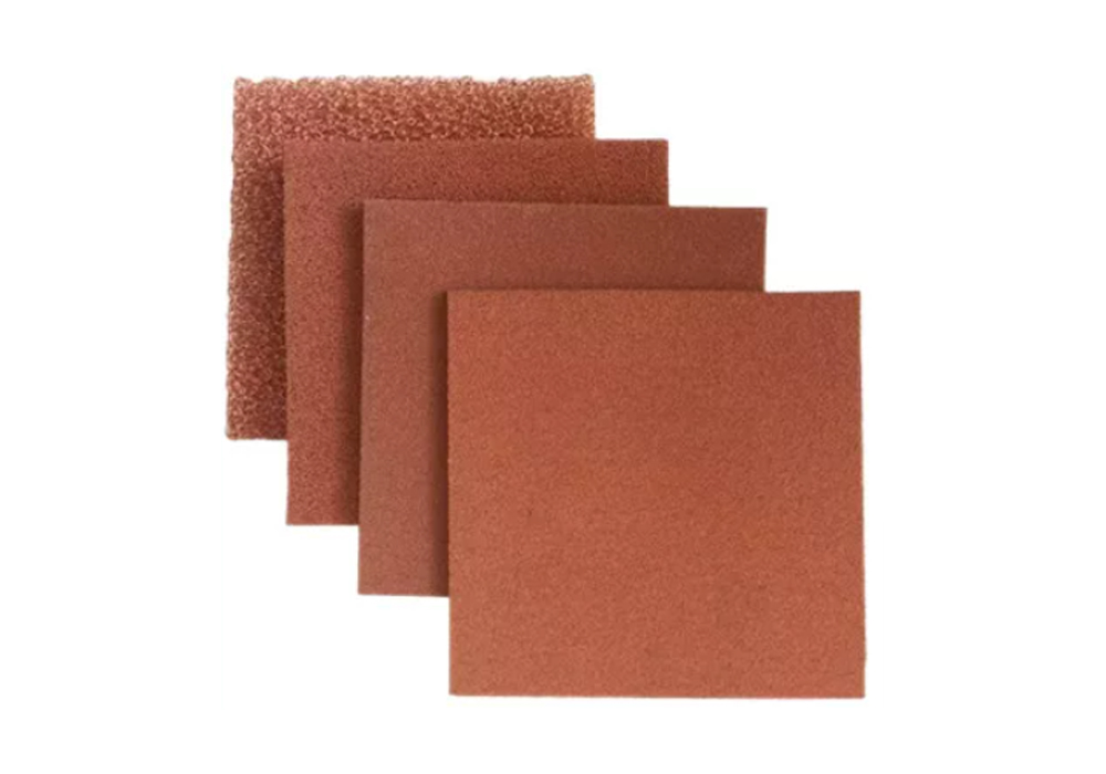 XN-CuF porous copper foam sheet with open-cell three-dimensional reticulated network structure, 5–130 PPI pore density, 0.05–50 mm thickness, 50–98% porosity, for battery electrode current collectors, EMI shielding, thermal management and electrolysis applications