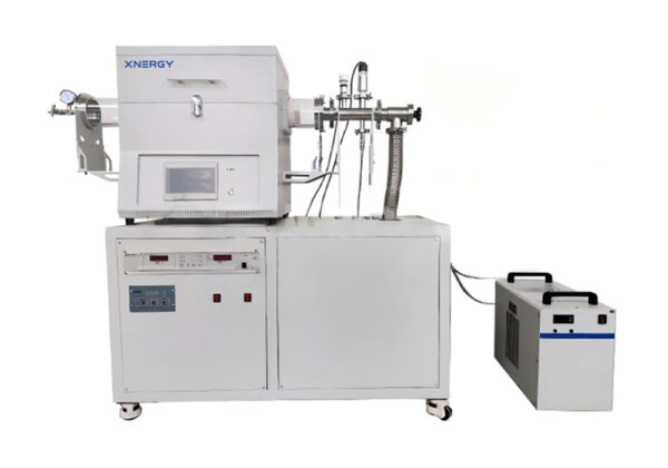 XN-TG600-S120CK1 molecular pump tube furnace with quartz tube Φ120 mm, high-vacuum molecular pump group, alumina polycrystalline fiber chamber and LCD touch screen for precision low-temperature high-vacuum heat treatment and battery material research