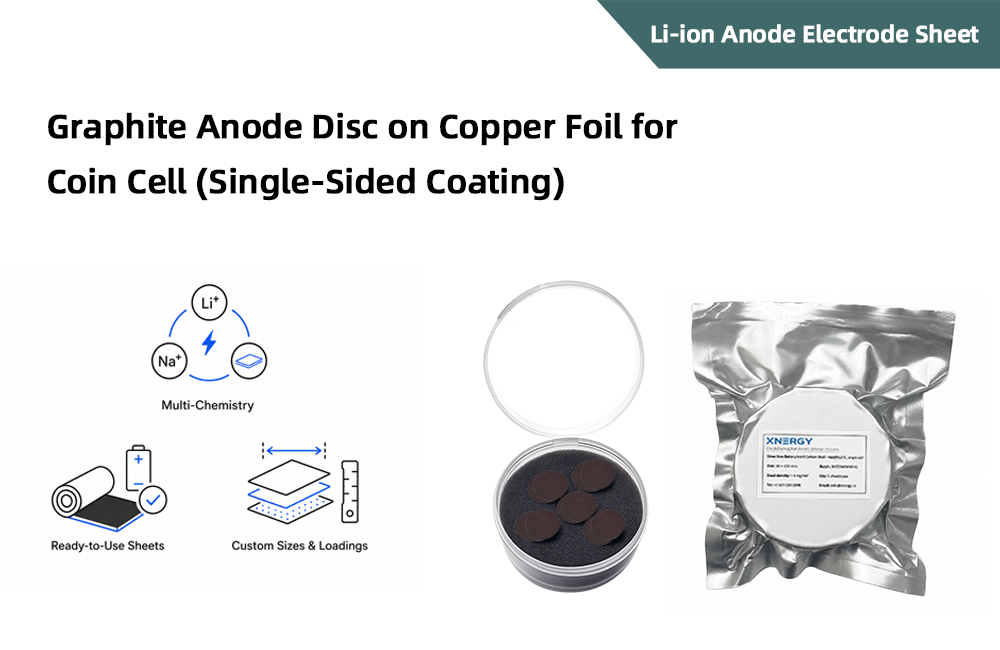 Graphite Anode Disc on Copper Foil for Coin Cell (Single-Sided Coating)