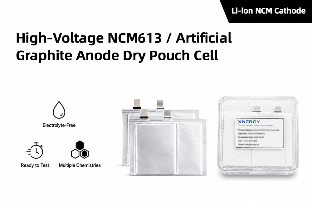 High-Voltage NCM613 Artificial Graphite Anode Dry Pouch Cell