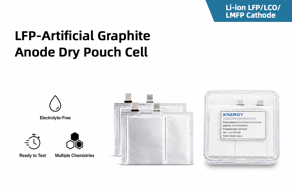 LFP-Artificial Graphite Anode Dry Pouch Cell