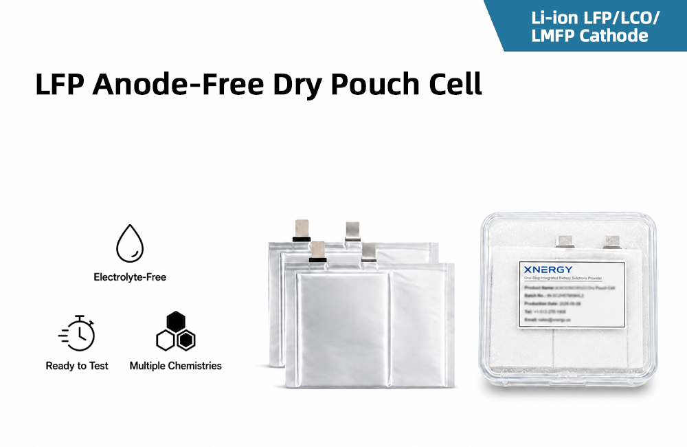 LFP Anode-Free Dry Pouch Cell
