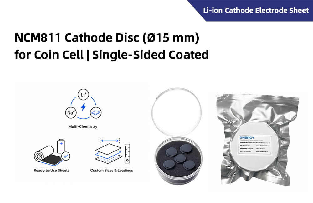 NCM811 Cathode Disc (Ø15 mm) for Coin Cell Single-Sided Coated