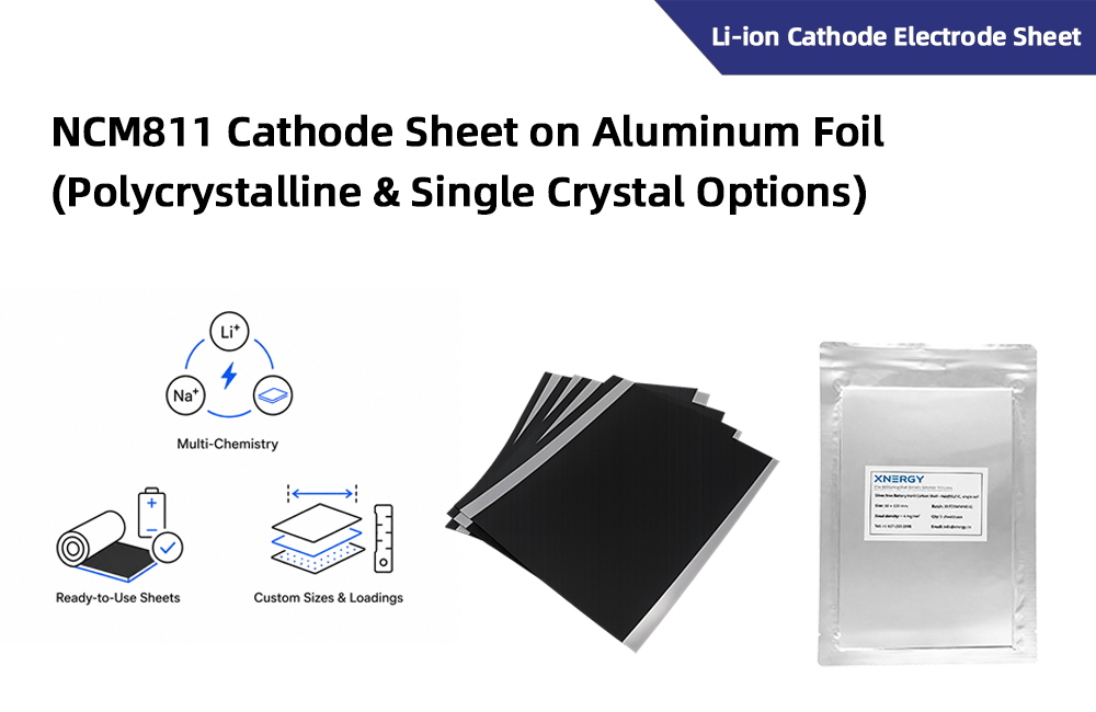 NCM811 Cathode Sheet on Aluminum Foil (Polycrystalline & Single Crystal Options)