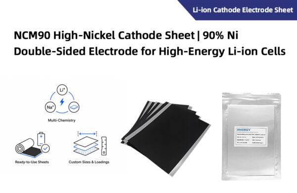 NCM90_High-Nickel_Cathode_Sheet__90_Ni_Double-Sided_Electrode_for_High-Energy_Li-ion_Cells NCM90 High-Nickel Cathode Sheet 90% Ni Double-Sided Electrode for High-Energy Li-ion Cells