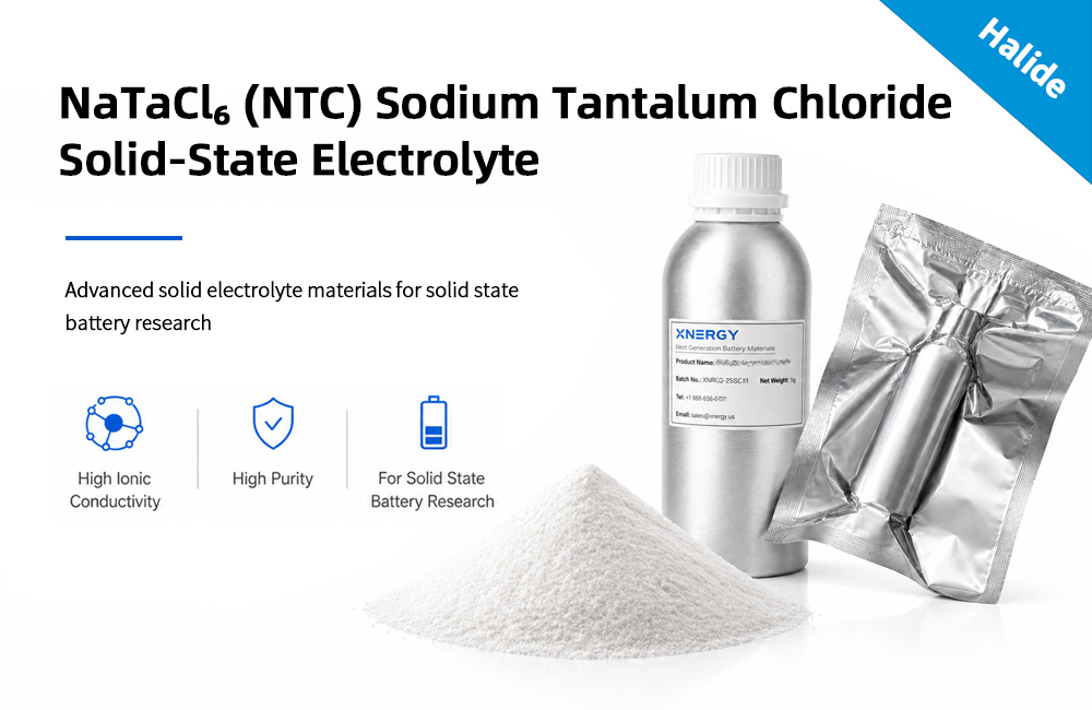NaTaCl6 (NTC) sodium tantalum chloride solid-state electrolyte