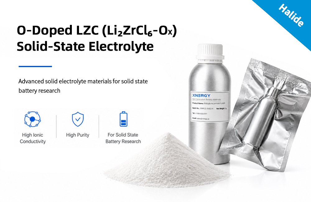 O-Doped LZC (Li₂ZrCl₆-Oₓ) Solid-State Electrolyte