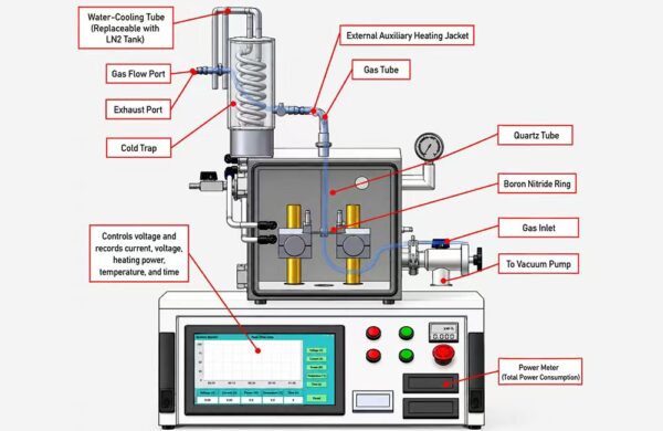 XN-MUJH Joule Heating System Architecture XN-MUJH Joule heating chamber and control system layout