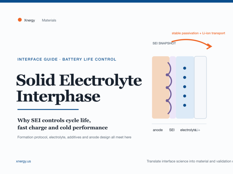 Editorial cover for Xnergy guide to the solid electrolyte interphase and battery life