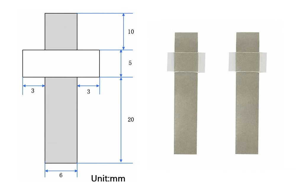 6mm wide 0.1x6x35mm nickel-plated copper electrode tabs, 50 pcs per pack