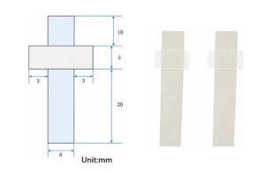 6mm wide 0.1x6x35mm positive electrode aluminum tabs, 50 pcs per pack