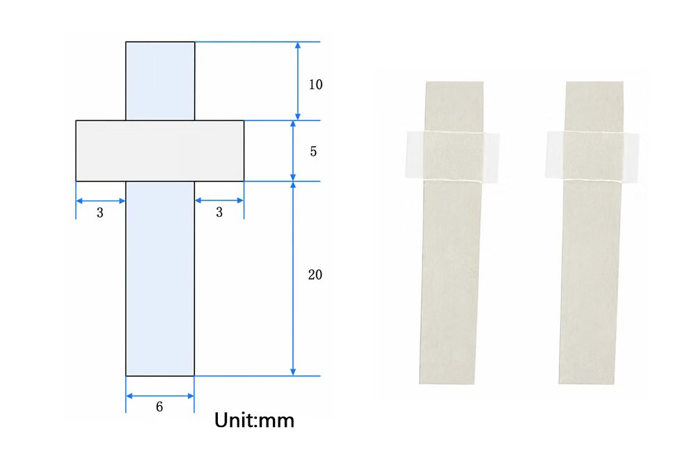 6mm wide 0.1x6x35mm positive electrode aluminum tabs, 50 pcs per pack